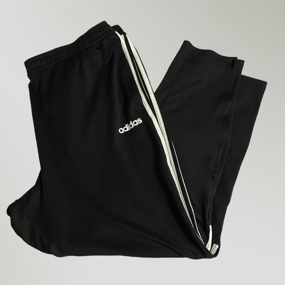 Adidas Black/White 3 stripe Track Pants. Mens Size XXL